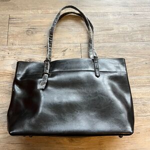 Vintage Shoulder Bag Tote NWOT Leather Black Large 90s Grunge Kattee